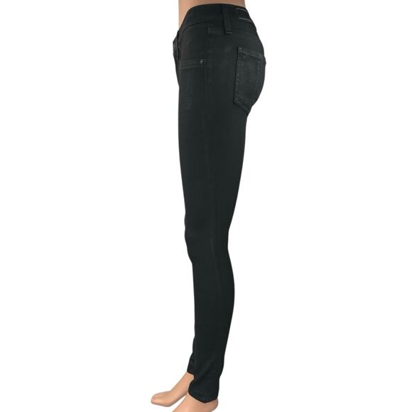 Rag & Bone Black Coated Mid Rise Skinny Legging Jegging Denim Jeans Size 24 - Picture 2 of 6